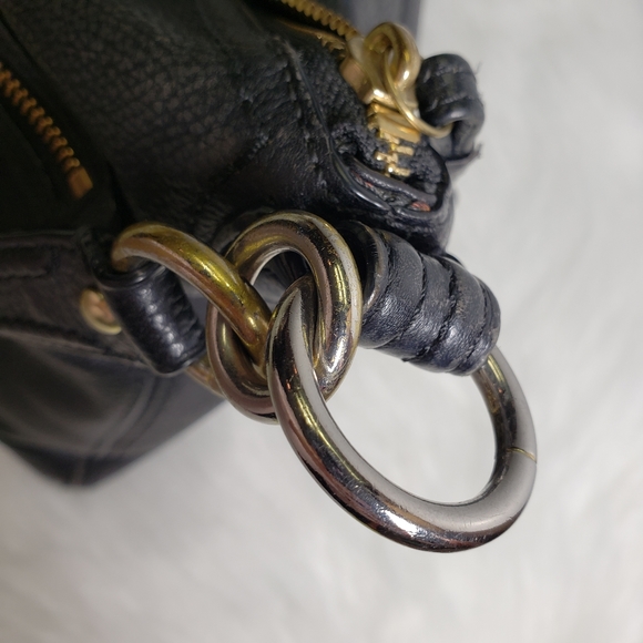 Coach handbag in solid black leather - Picture 6 of 6